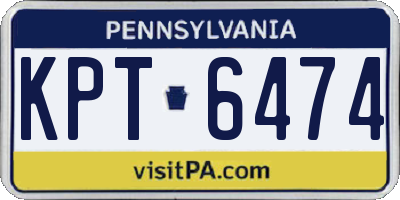 PA license plate KPT6474
