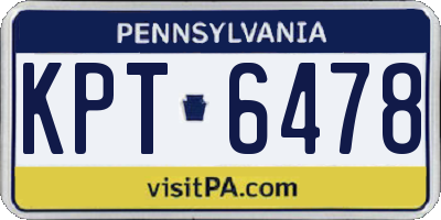 PA license plate KPT6478