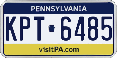 PA license plate KPT6485