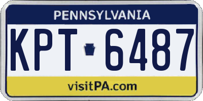 PA license plate KPT6487