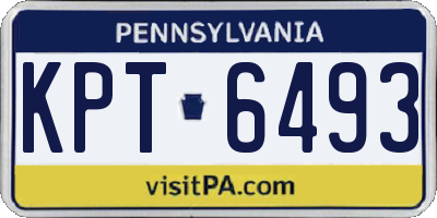PA license plate KPT6493