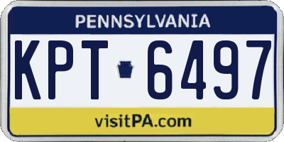 PA license plate KPT6497