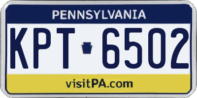 PA license plate KPT6502
