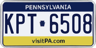 PA license plate KPT6508