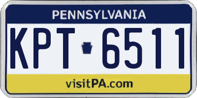 PA license plate KPT6511