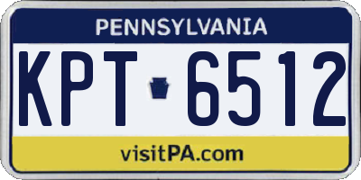 PA license plate KPT6512