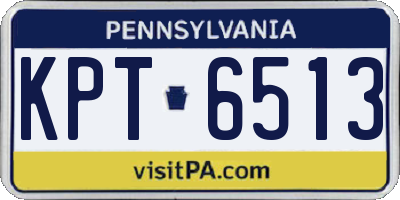 PA license plate KPT6513