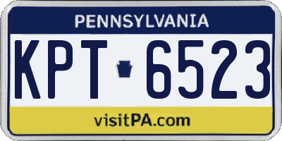 PA license plate KPT6523