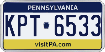 PA license plate KPT6533