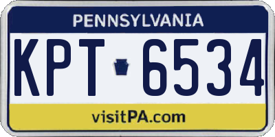 PA license plate KPT6534