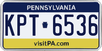 PA license plate KPT6536