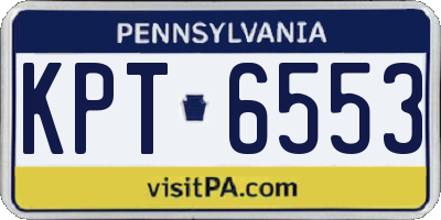 PA license plate KPT6553