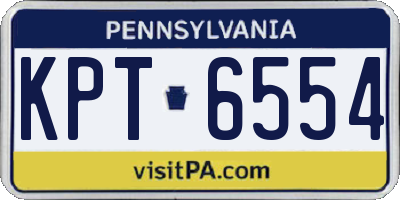 PA license plate KPT6554