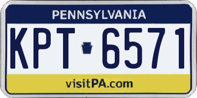 PA license plate KPT6571