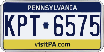 PA license plate KPT6575