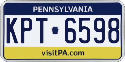 PA license plate KPT6598