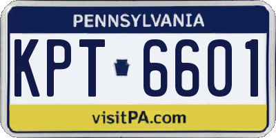PA license plate KPT6601