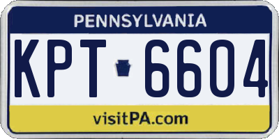 PA license plate KPT6604