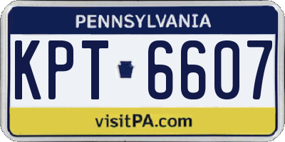 PA license plate KPT6607