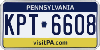 PA license plate KPT6608