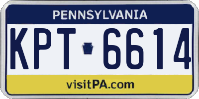 PA license plate KPT6614