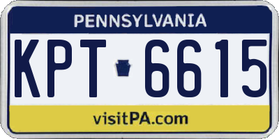 PA license plate KPT6615