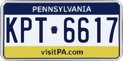 PA license plate KPT6617