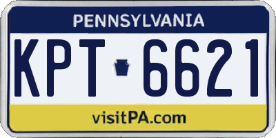 PA license plate KPT6621