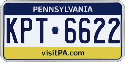 PA license plate KPT6622