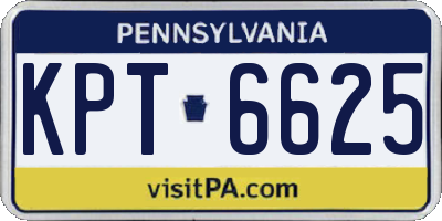 PA license plate KPT6625