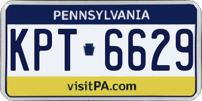 PA license plate KPT6629