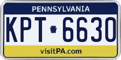 PA license plate KPT6630