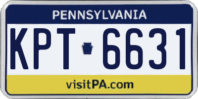 PA license plate KPT6631