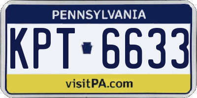 PA license plate KPT6633