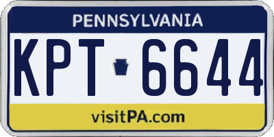 PA license plate KPT6644