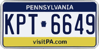 PA license plate KPT6649