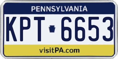 PA license plate KPT6653