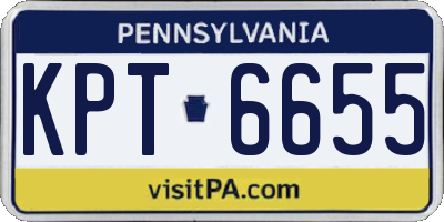 PA license plate KPT6655