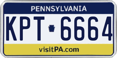 PA license plate KPT6664
