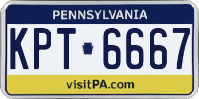 PA license plate KPT6667