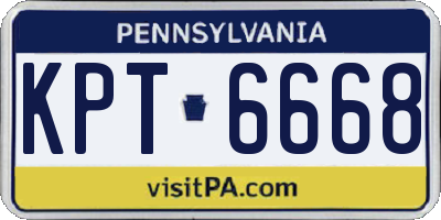 PA license plate KPT6668