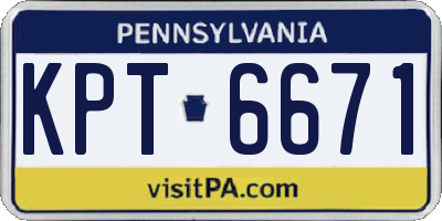 PA license plate KPT6671