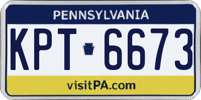 PA license plate KPT6673