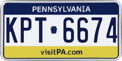 PA license plate KPT6674