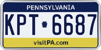 PA license plate KPT6687