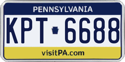PA license plate KPT6688