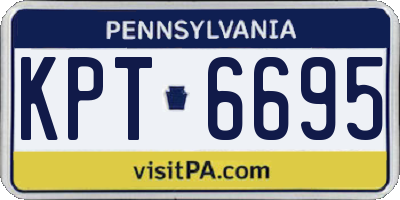 PA license plate KPT6695