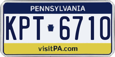 PA license plate KPT6710