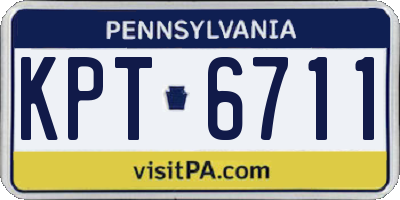 PA license plate KPT6711