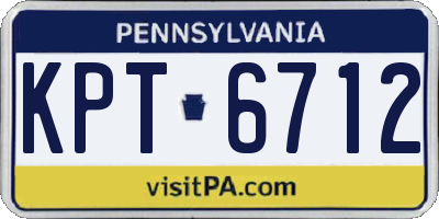 PA license plate KPT6712